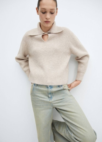 MANGO Sweter w kolorze beżowy