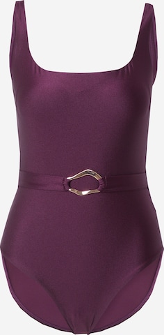 HunkemöllerBustier Jednodijelni kupaći kostim 'Costa' - ljubičasta boja: prednji dio