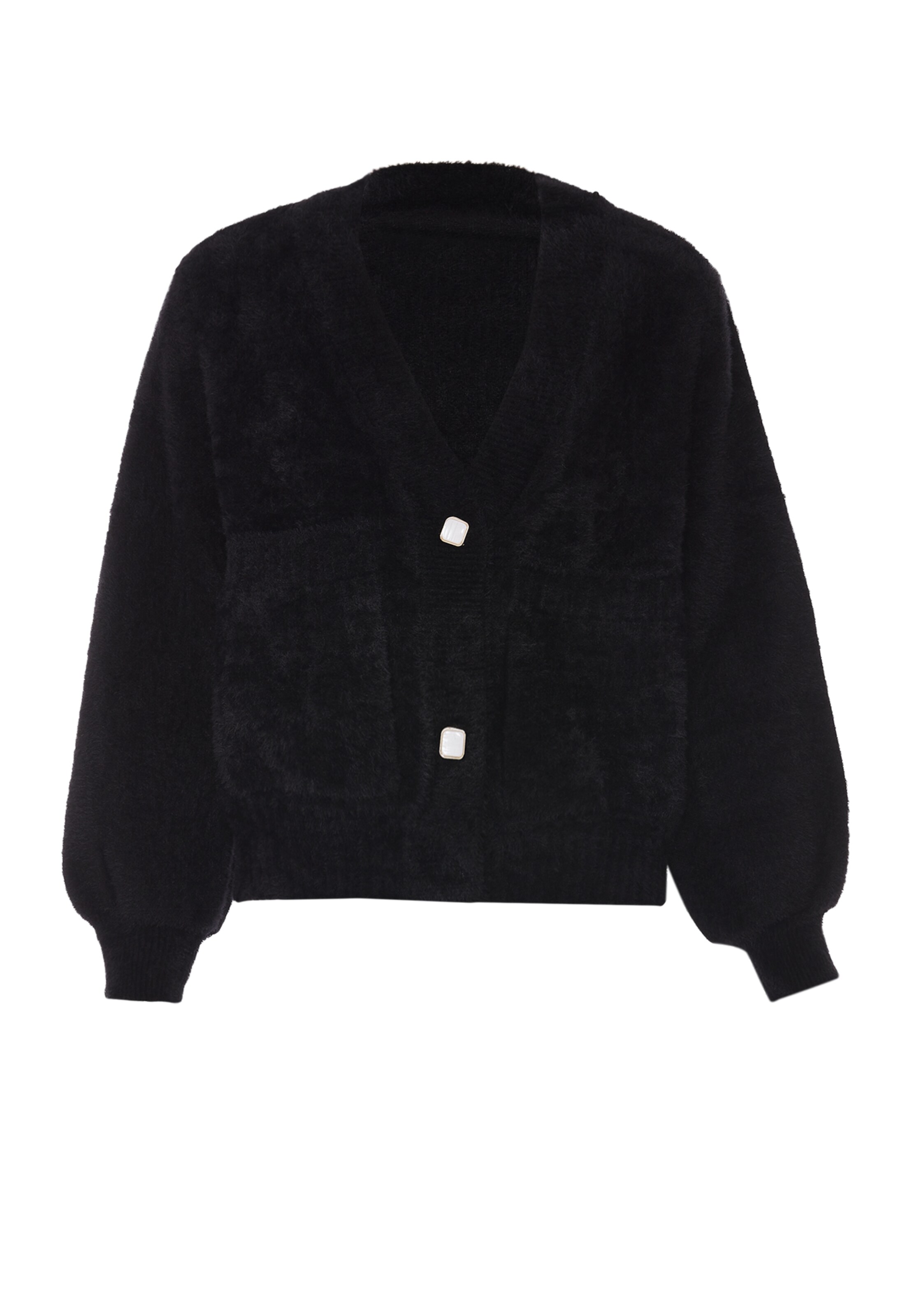 NALLY Knit cardigan in Black: front