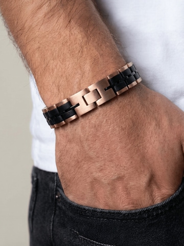 La Moda Me Armband 'Baldr Rose Gold & Zebrawood' in Zwart