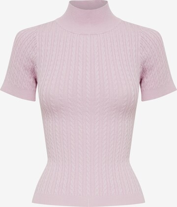 Calli T-shirt 'PREPPY' i rosa: framsida