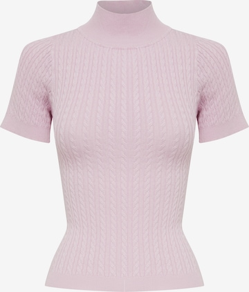 Calli T-shirt 'PREPPY' i rosa: framsida