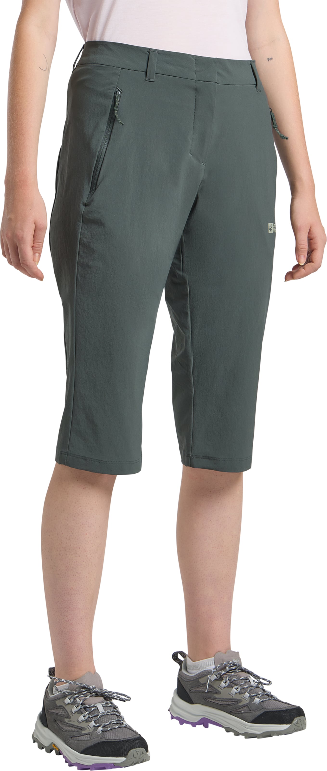 JACK WOLFSKIN Slimfit Outdoorbroek in Groen: voorkant
