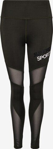 Skinny Pantalon de sport Superdry en vert : devant