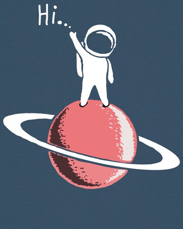 T-shirt ' Astronaut says Hi ' Watapparel en bleu