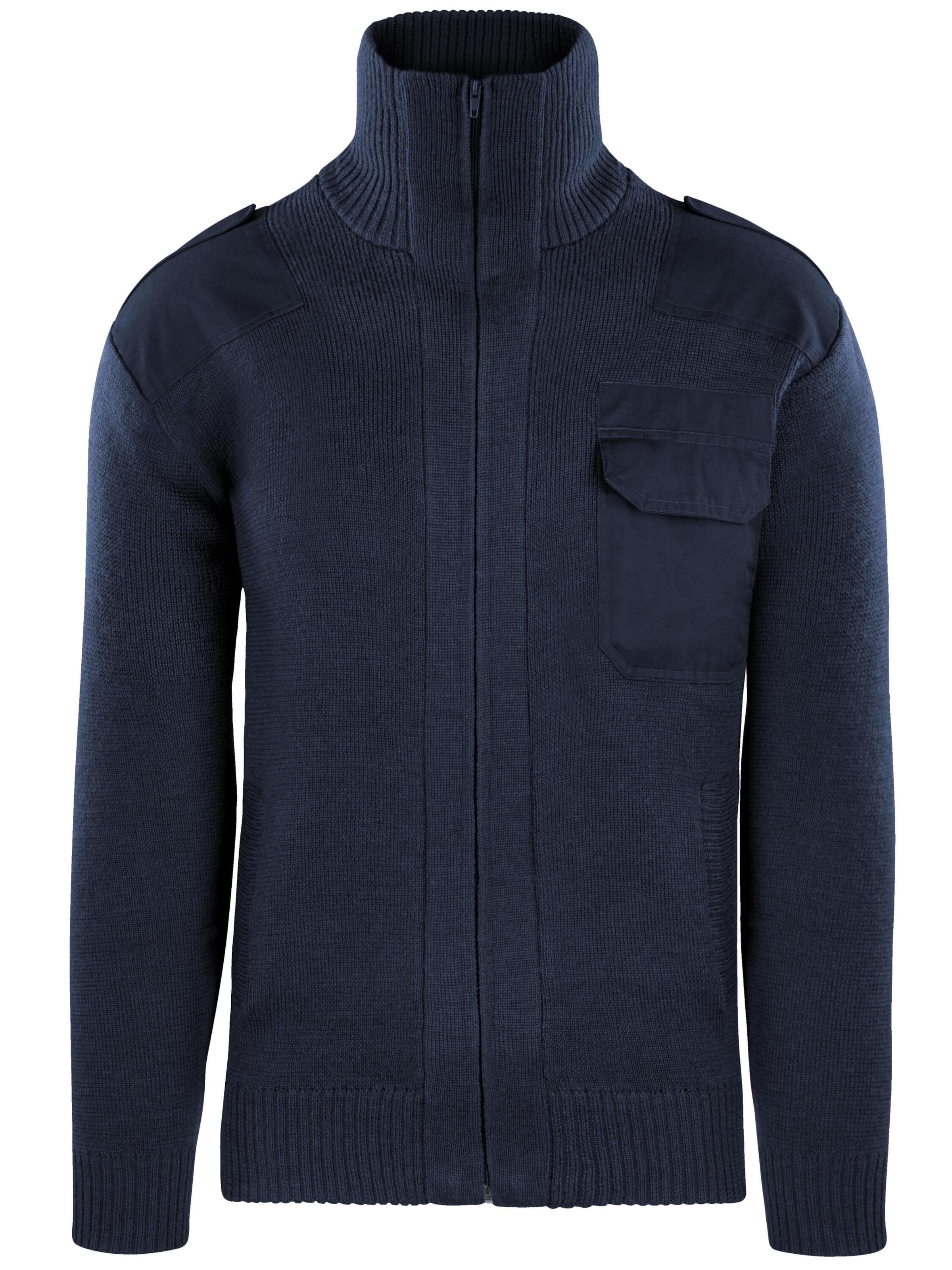 Vestes en maille 'Istrup' normani en bleu : devant