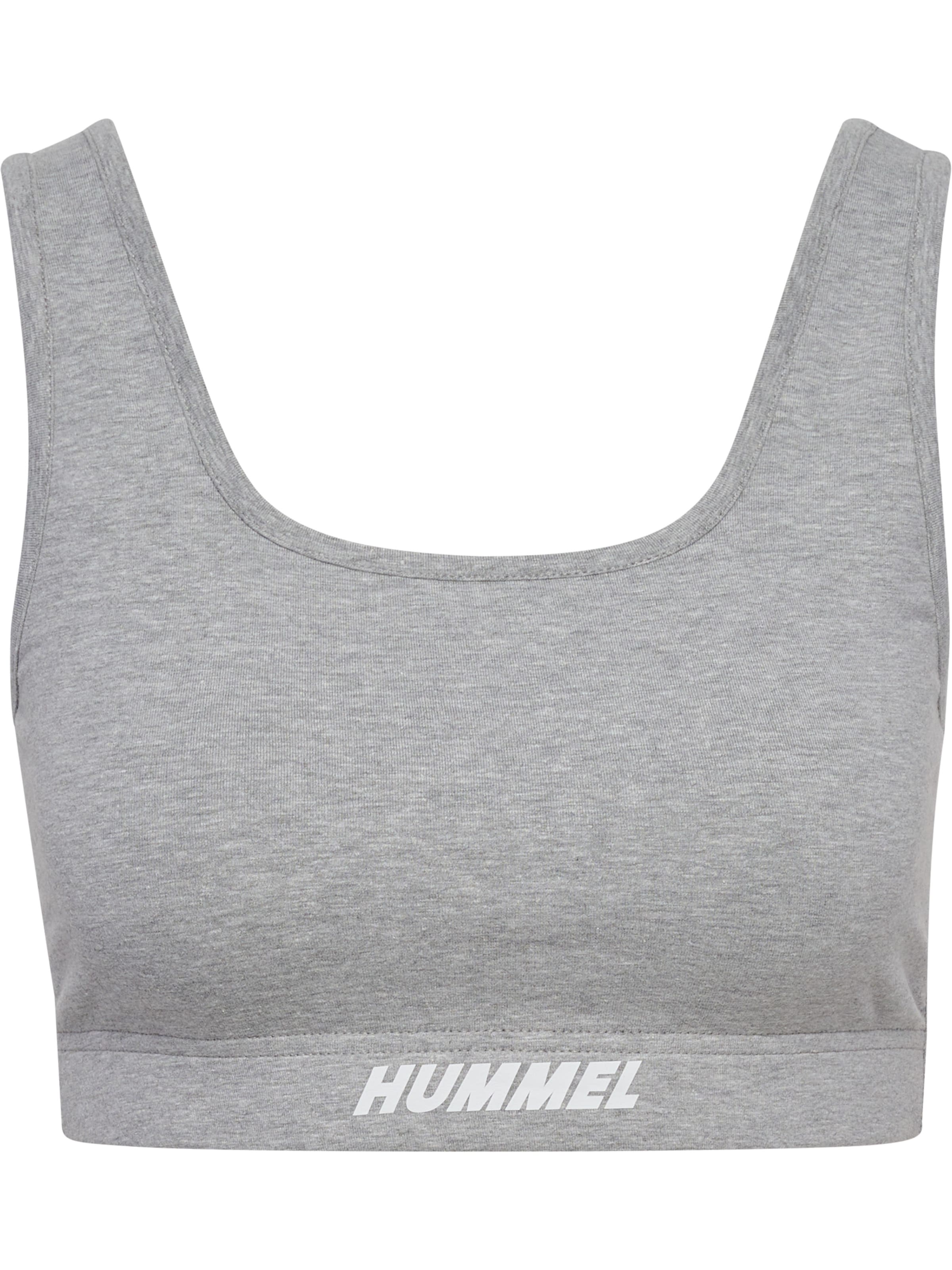 Hummel Sport-BH 'Elemental' in Grau: Vorderseite