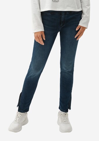 QS Skinny Jeans in Blauw: voorkant