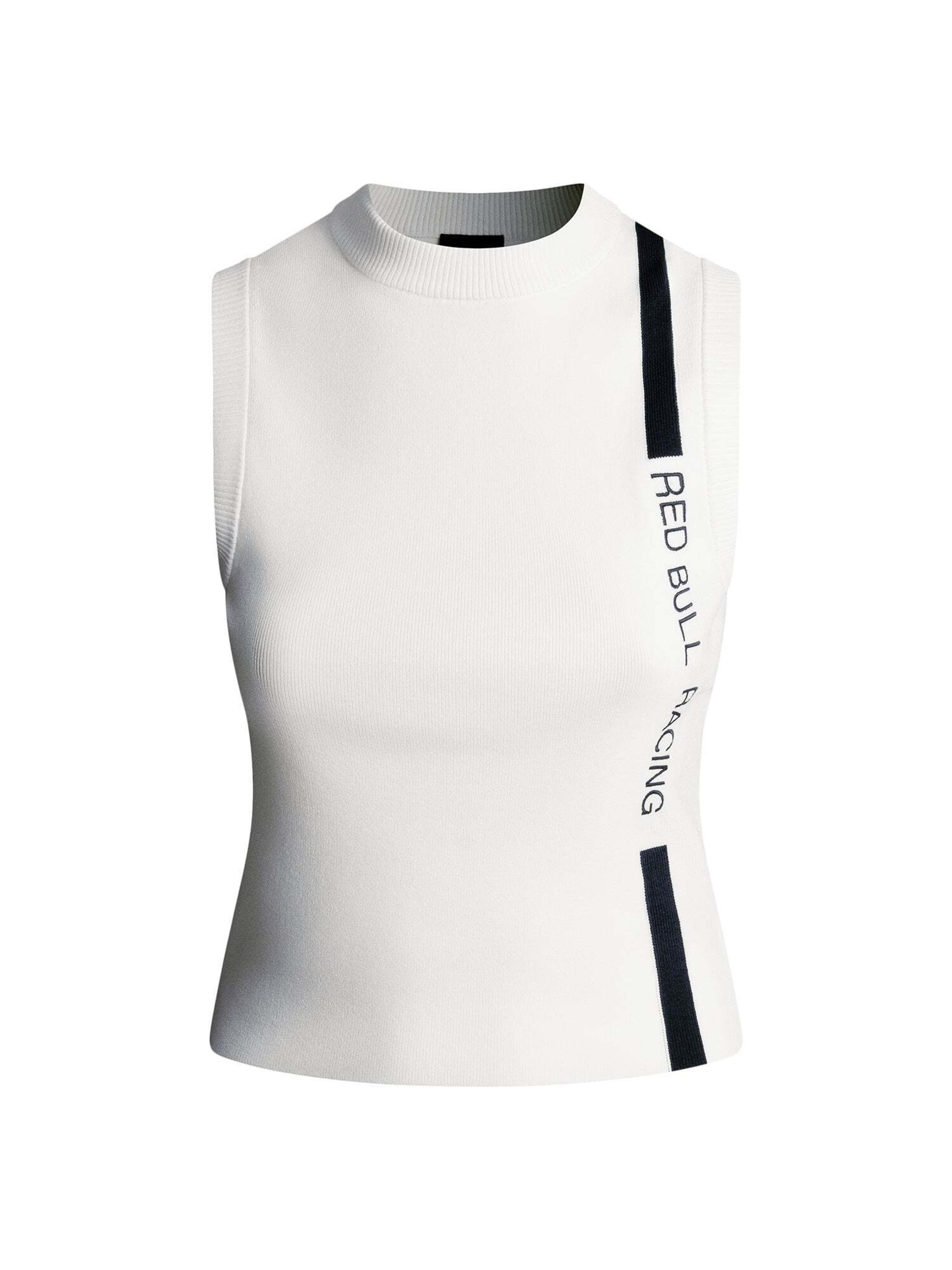 Top in maglia di Red Bull Racing x Pepe Jeans in bianco: frontale