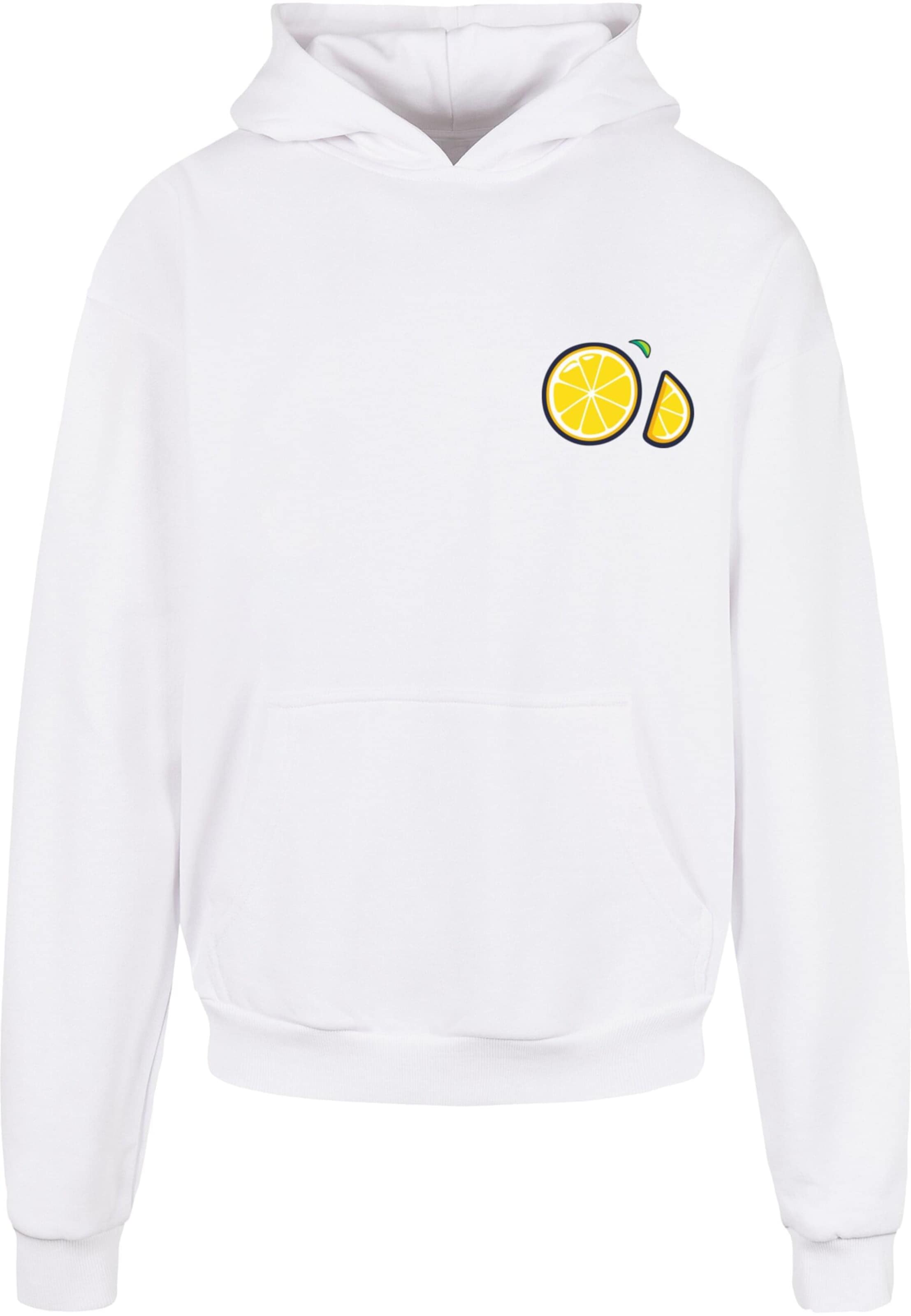 Merchcode Sweatshirt 'Lemon Party' in Wit: voorkant