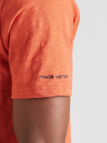 FYNCH-HATTON Paita 'Slub' värissä oranssi