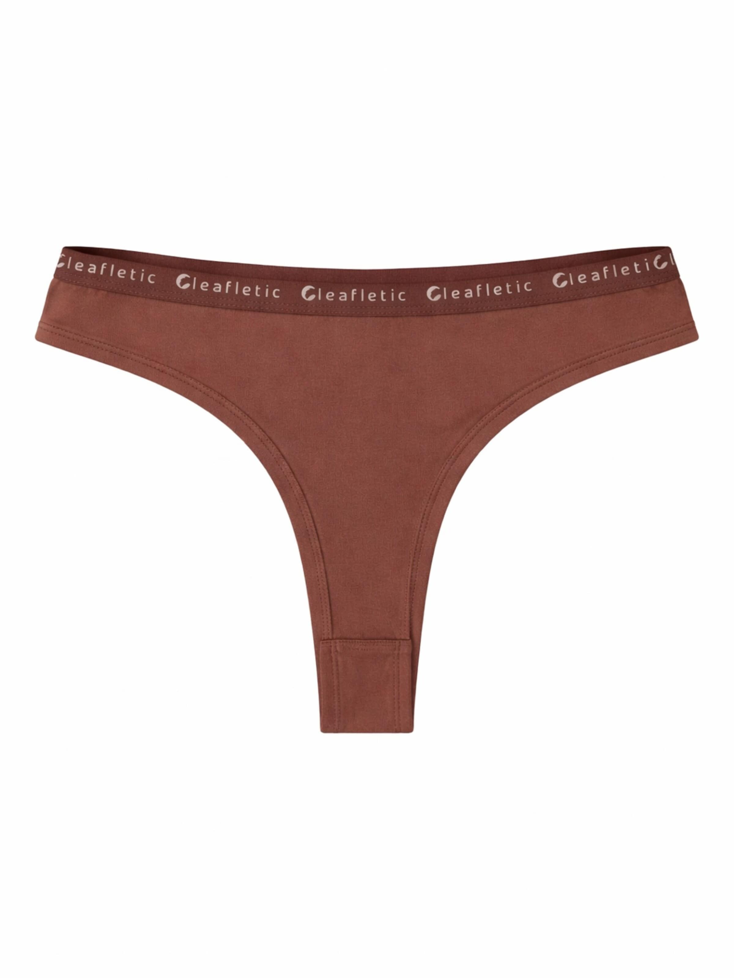 LEAFLETIC Slip 'Leafletic Mid Rise Brazilian' in Bruin: voorkant