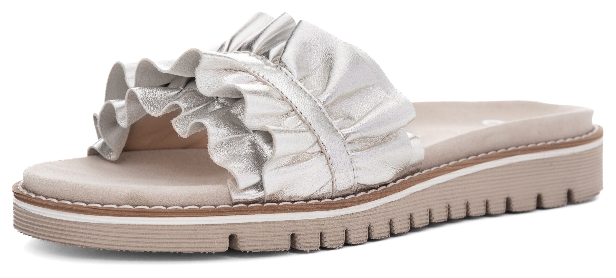 ARA Pantolette in Silber: Vorderseite