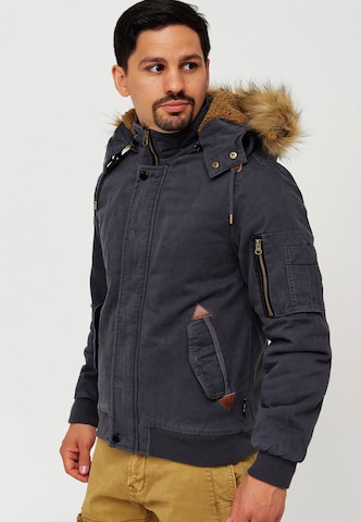 INDICODE JEANS Winter Jacket 'Pennington' in Grey: front