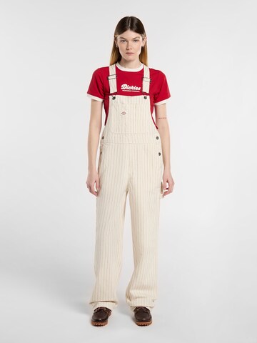 Wide leg Pantaloni con pettorina 'Service' di DICKIES in beige: frontale
