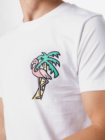 Mister Tee Shirt 'Flamingo' in Wit