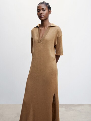 MANGO Knitted dress 'Alto' in Brown: front