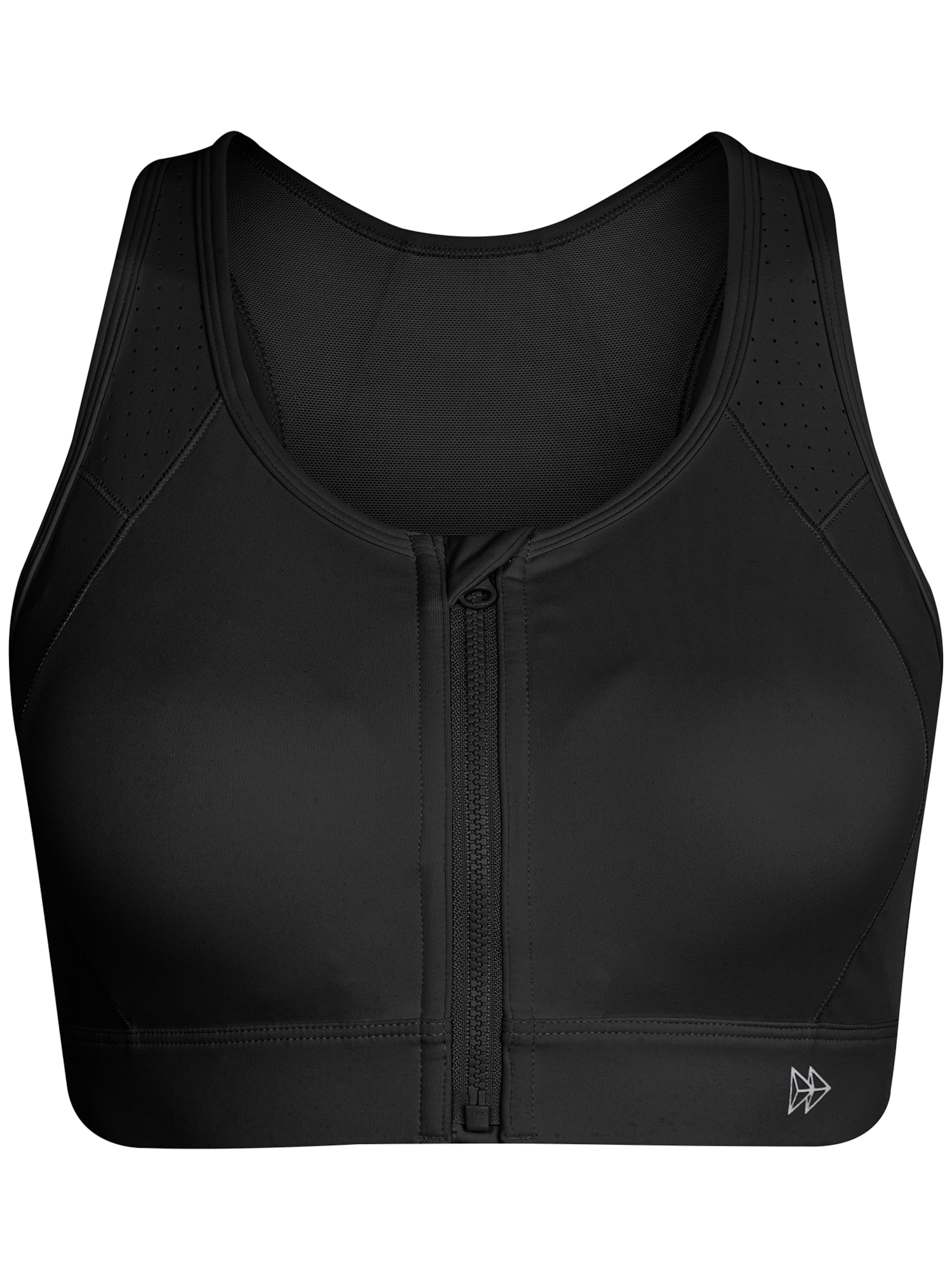Yvette Push-up Sports Bra 'Yvette Sport-BH Romy mit Vorderverschluss' in Black: front