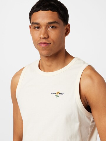 Maglietta 'Ron Sun' di Woodbird in bianco