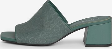 Calvin Klein Mules in Green: front