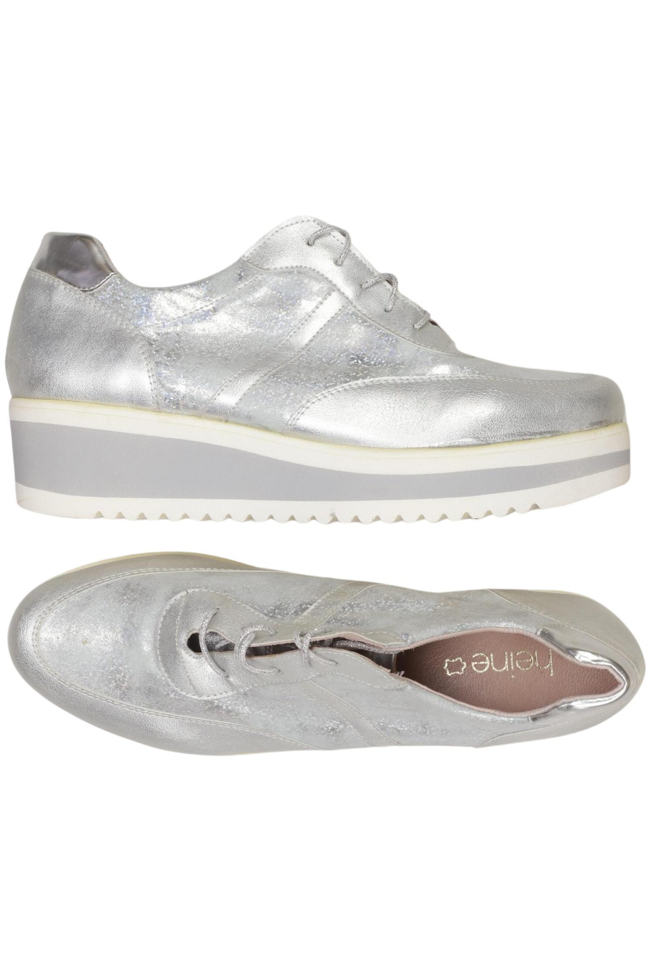 heine Flats & Loafers in 41 in Silver: front
