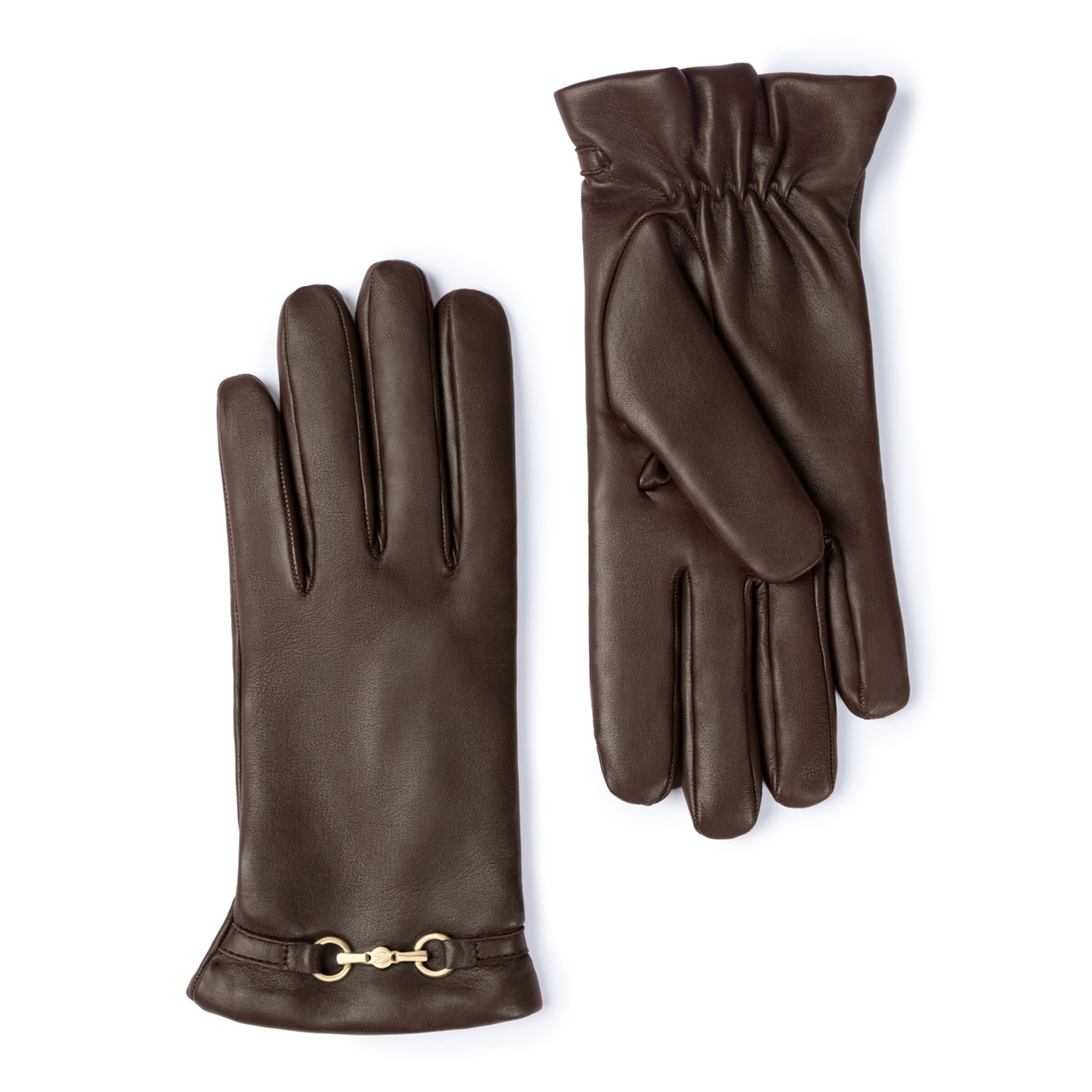 Isabel Bernard Full finger gloves in Brown: front