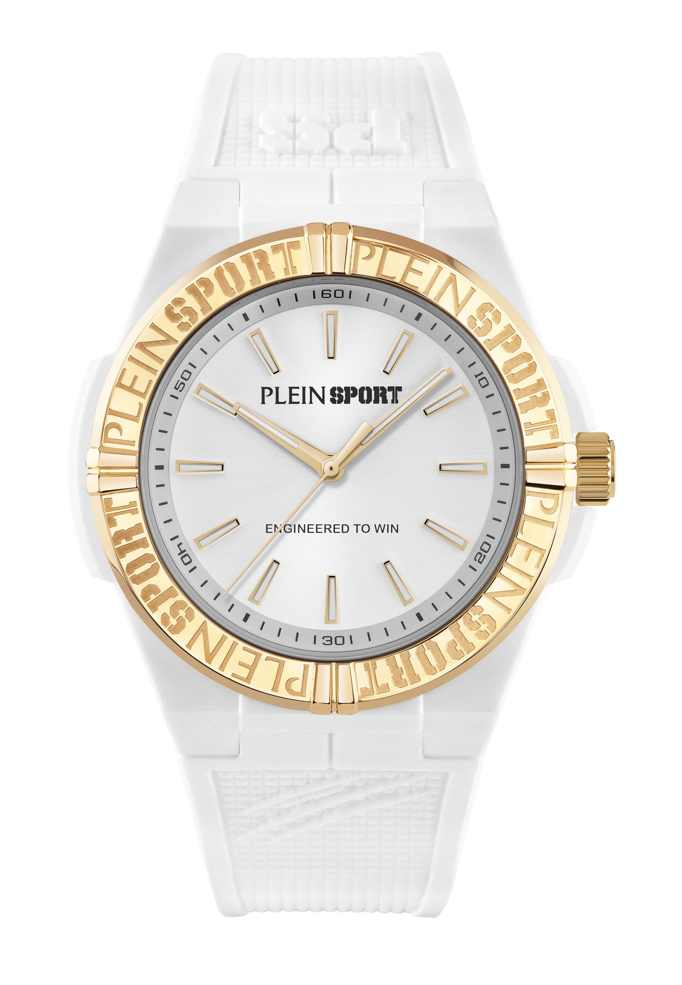 Plein Sport Uhr 'Laserstrike' in Weiß: Vorderseite