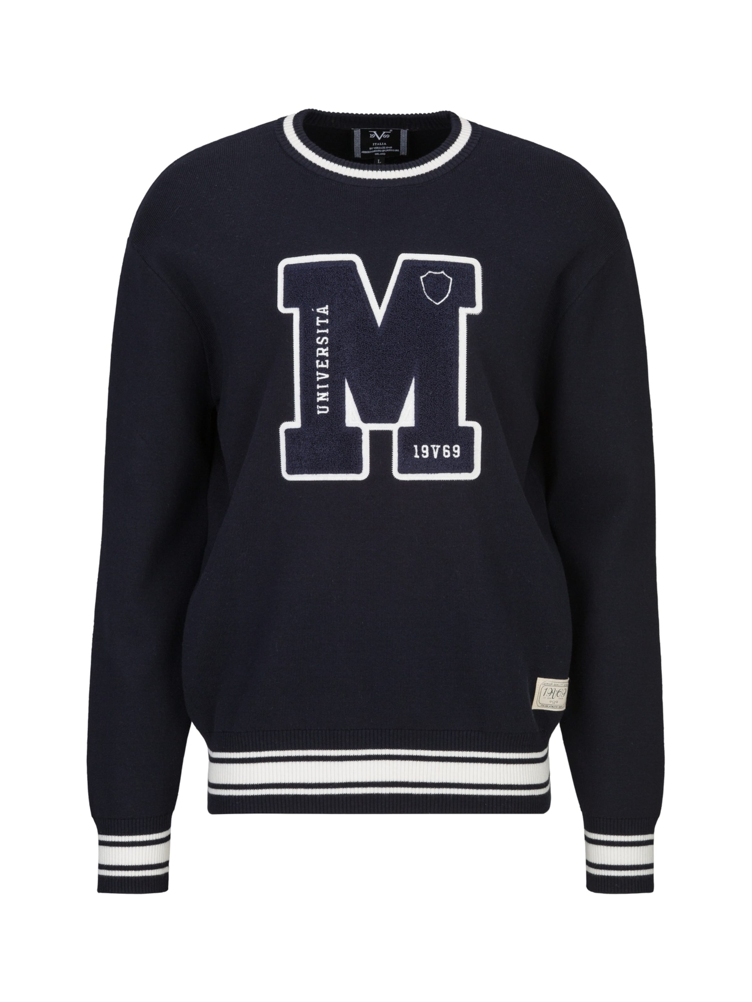 19V69 ITALIA Pullover 'Anteo' in Schwarz: Vorderseite