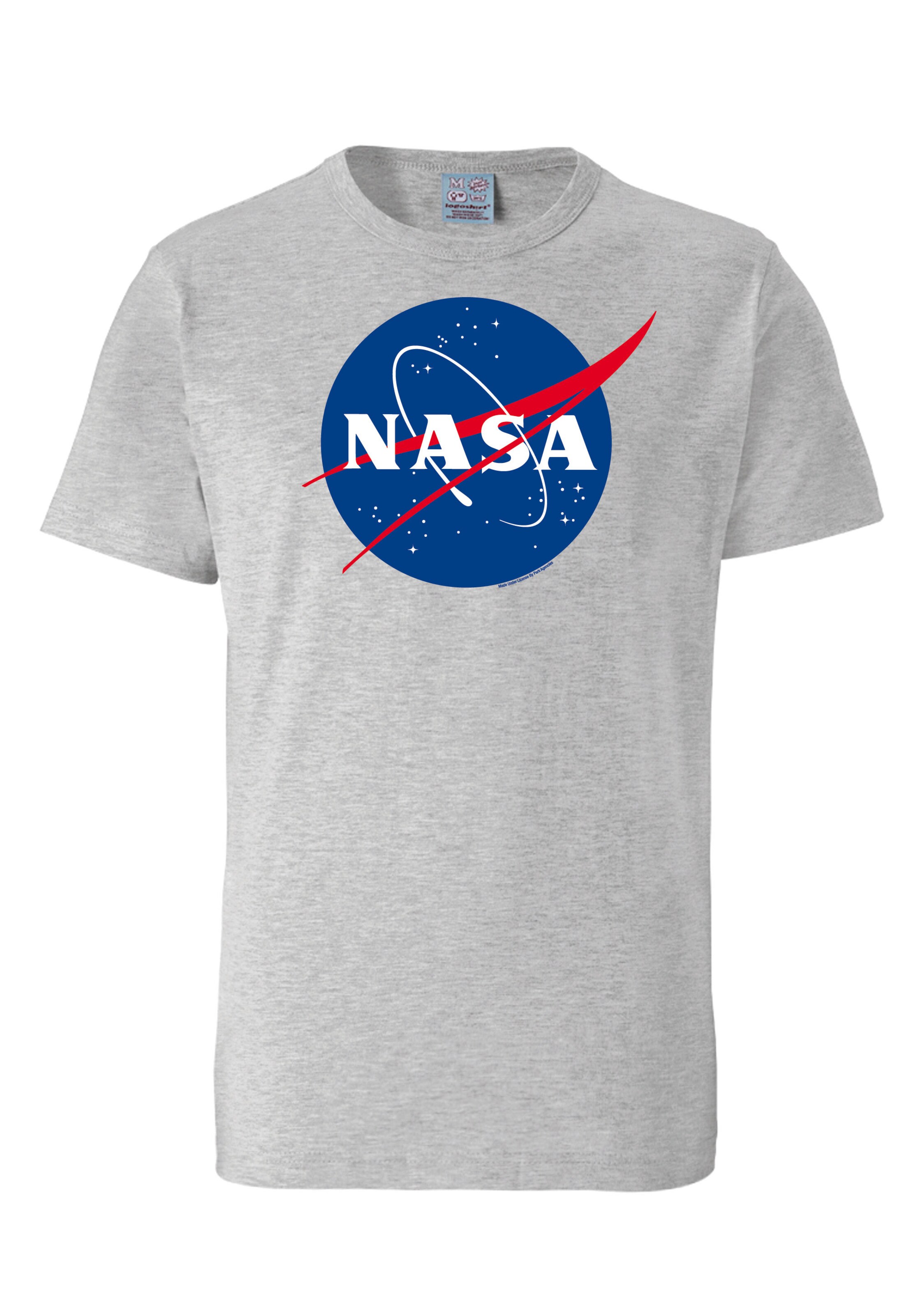 LOGOSHIRT Shirt 'Nasa' in Grey: front