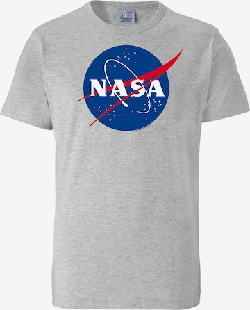 LOGOSHIRT Shirt 'Nasa' in Grey: front