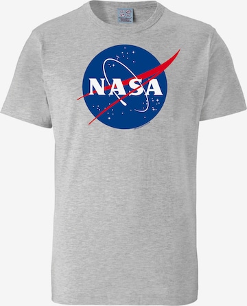 LOGOSHIRT Shirt 'Nasa' in Grijs: voorkant