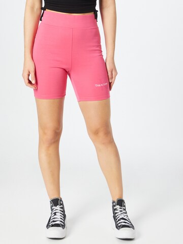 Calvin Klein Jeans Skinny Shorts 'Pride' in Pink: predná strana