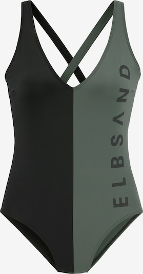 Elbsand Badeanzug in grün / schwarz, Produktansicht