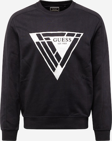 Bluză de molton de la GUESS pe negru: față