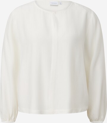 comma casual identity Blouse in Wit: voorkant