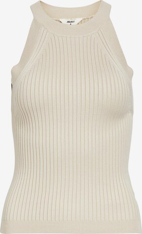 Top in maglia 'ESTER' di OBJECT in beige: frontale