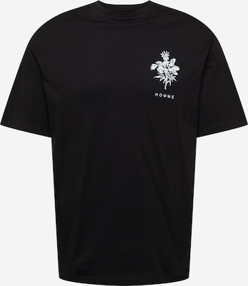 SELECTED HOMME Тениска в черно: отпред