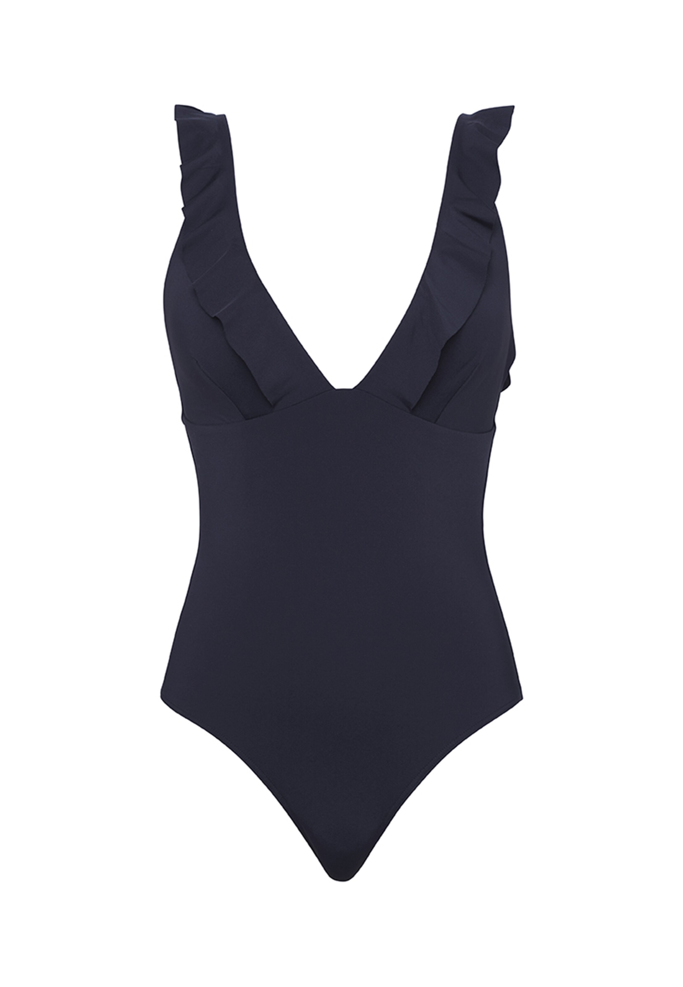 SEA LEVEL Triangel Badpak 'Frill Essentials' in Blauw: voorkant