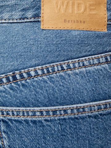 Wide Leg Jean Bershka en bleu