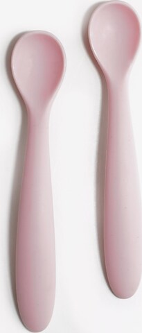 Les Enfants Silicone Baby Spoon Set in Pink: predná strana