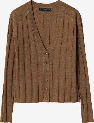 MANGO Knit Cardigan 'FLURRY' in Brown: front