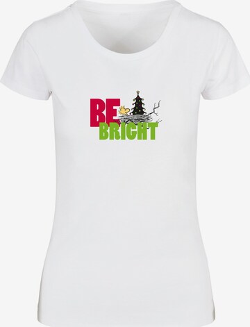 Merchcode Shirt 'Peanuts Be Bright' in Wit: voorkant