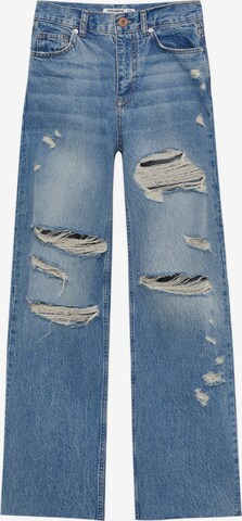 Wide Leg Jean Pull&Bear en bleu : devant