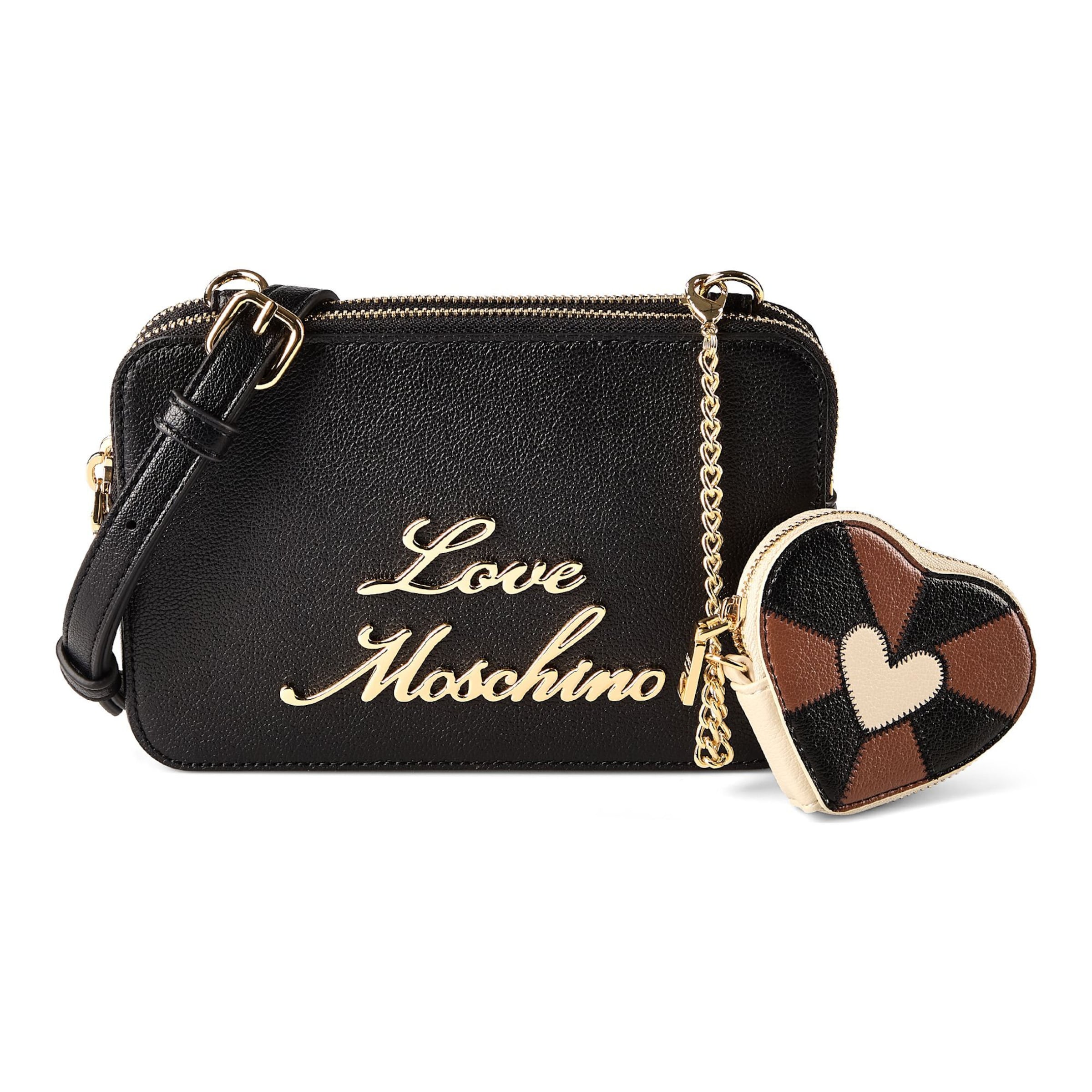 Sac à bandoulière 'Heart Charm' Love Moschino en noir : devant