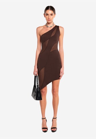 OW Collection Coctailkjole 'Curve' i brun