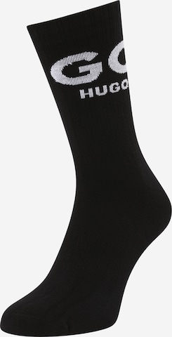 HUGO Red - Calcetines en negro: frente