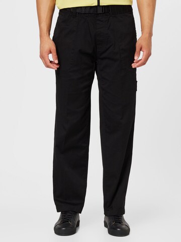 Calvin Klein Jeans Regular Trousers in Black: front