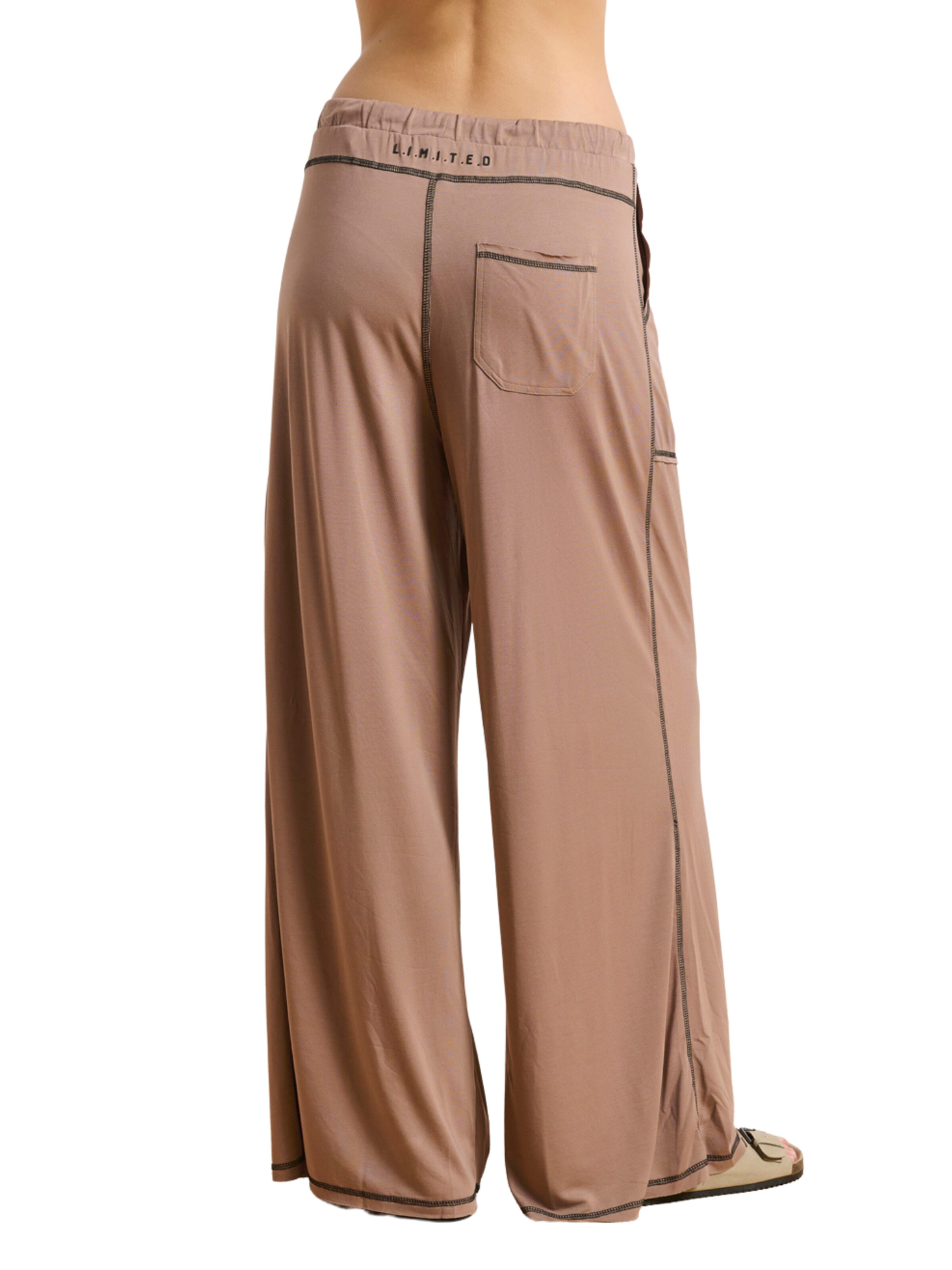 Bdtk Loose fit Workout Pants 'L.I.M.I.T.E.D' in Beige