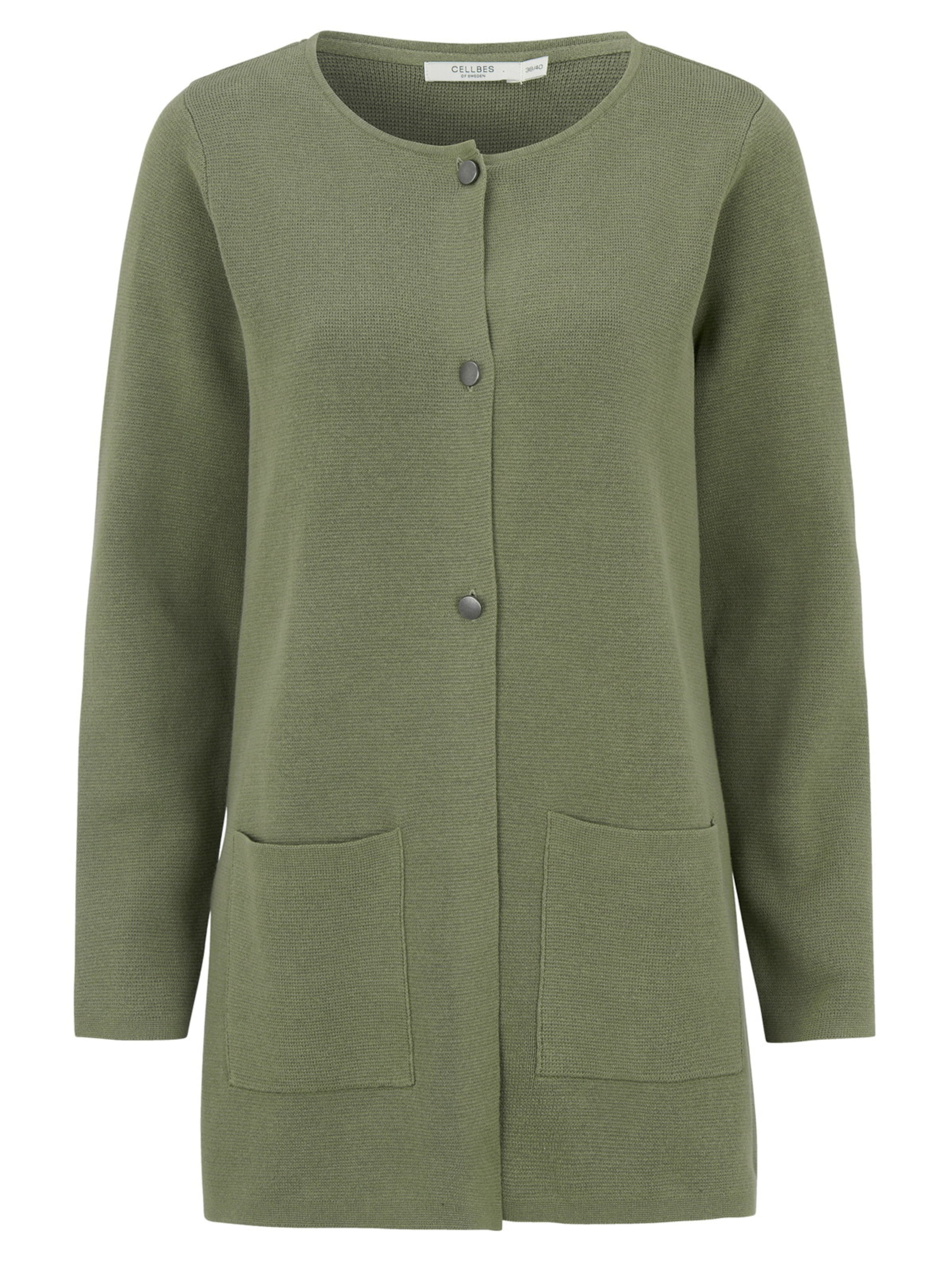 Cellbes of Sweden Gebreid vest in Groen: voorkant