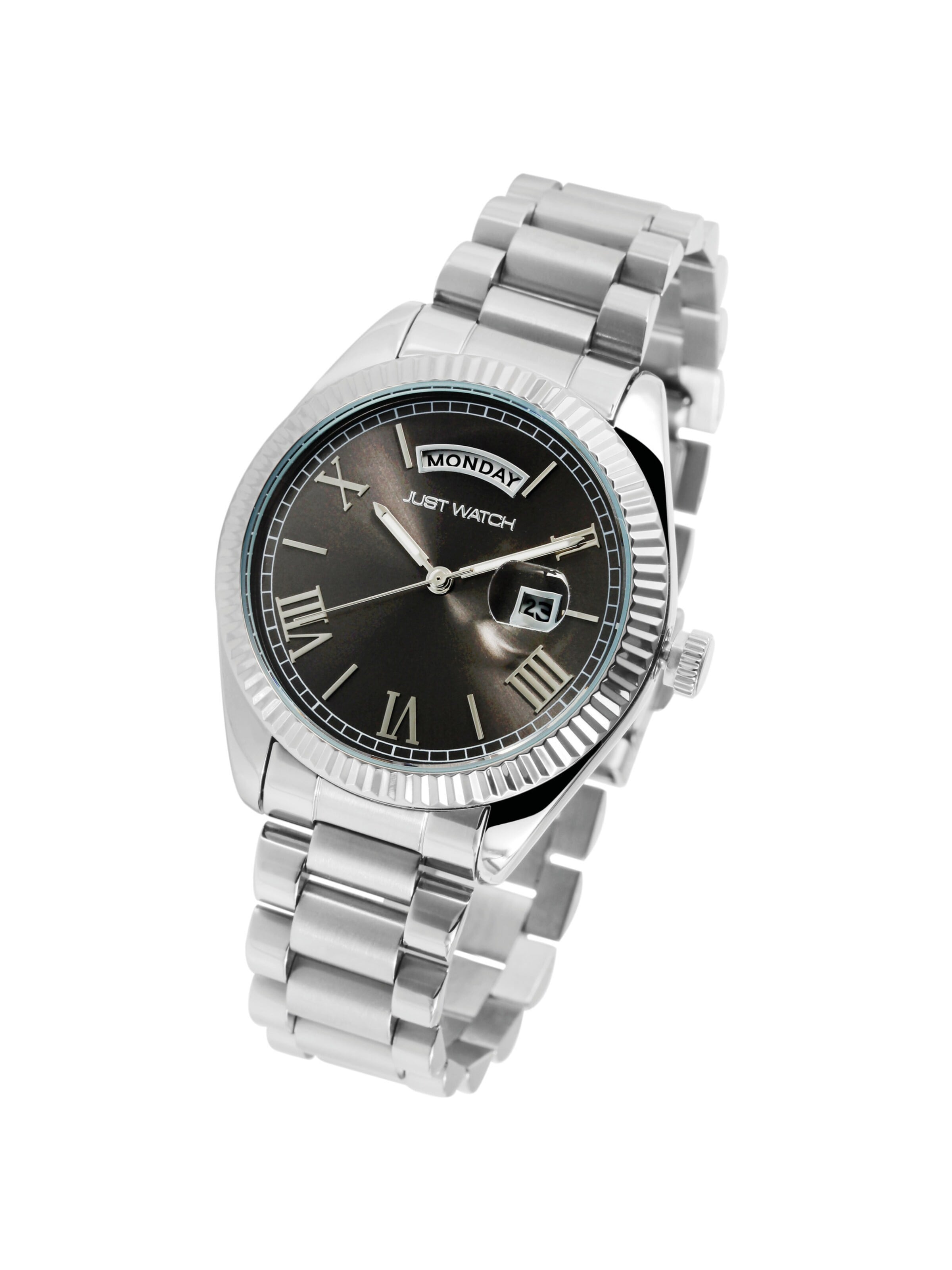 Just Watch Analog Watch 'Luka, Datumsanzeige' in Silver